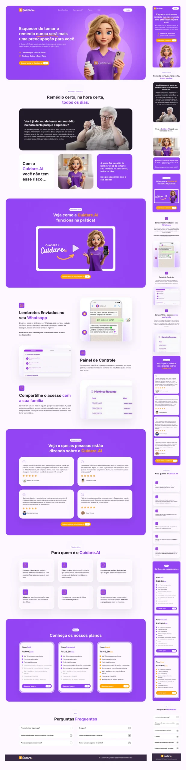Landing page - cuidare